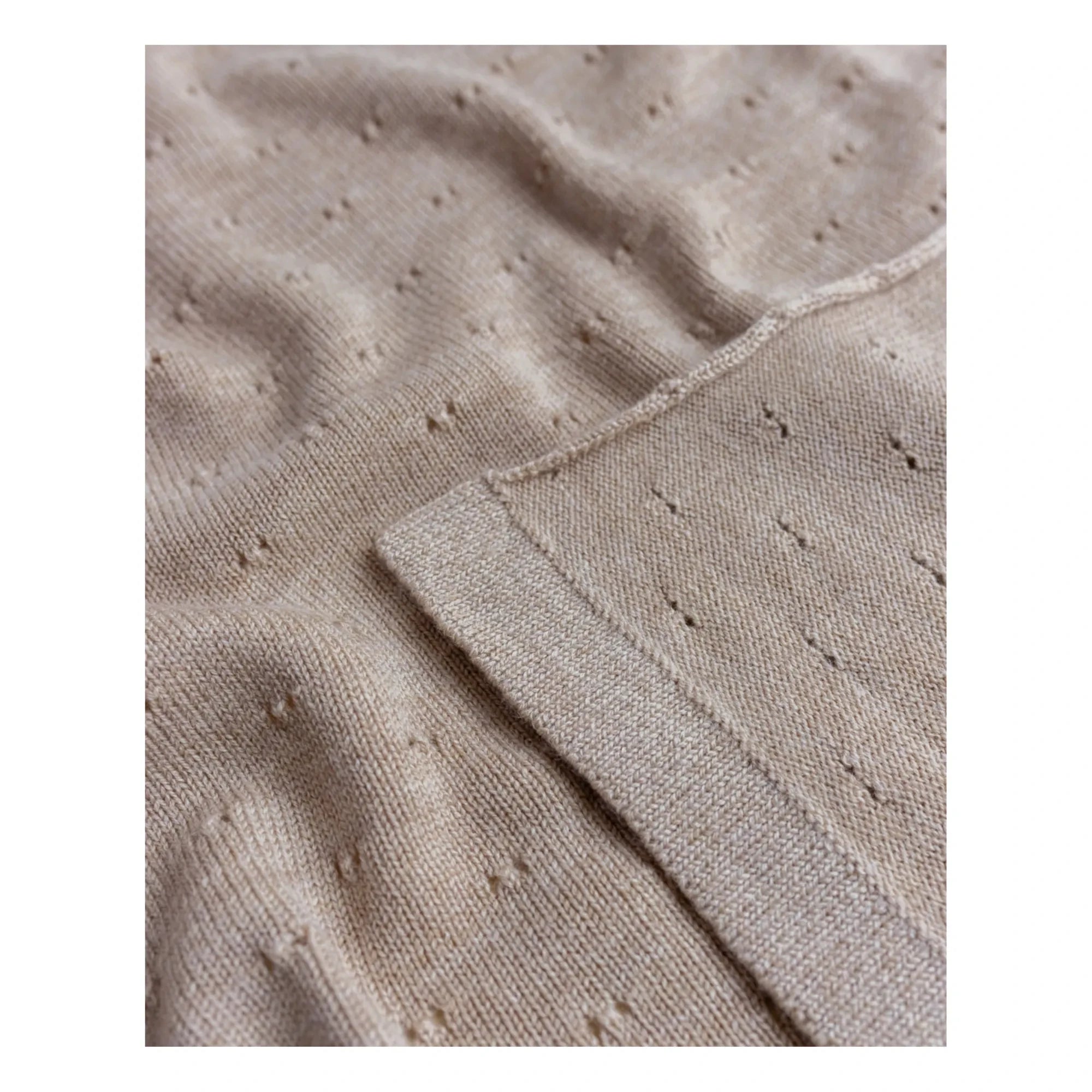 Manta Hvid - Bibi Pointelle de Lana Merino | Beige