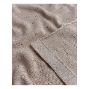 Manta Hvid - Bibi Pointelle de Lana Merino | Beige