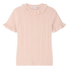 Bonpoint - Lucie Wool Thin Knit T-shirt | Powder Pink