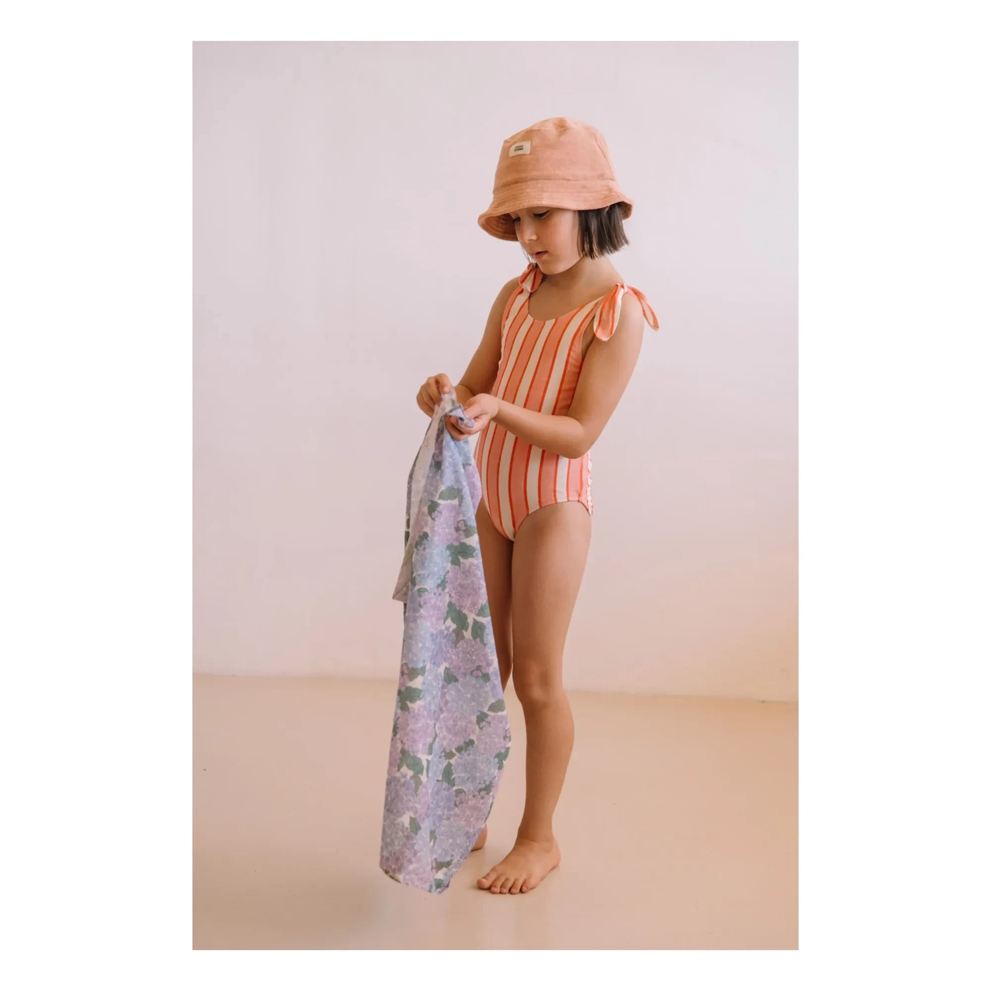 Studio Bohème - Roberta Çizgili Organik Pamuk Mayo | Pembe