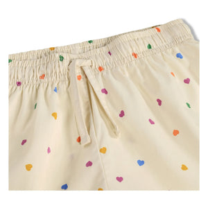 Molo - Lexi Hearts Organik Pamuklu Kısa Pijama | Ekru