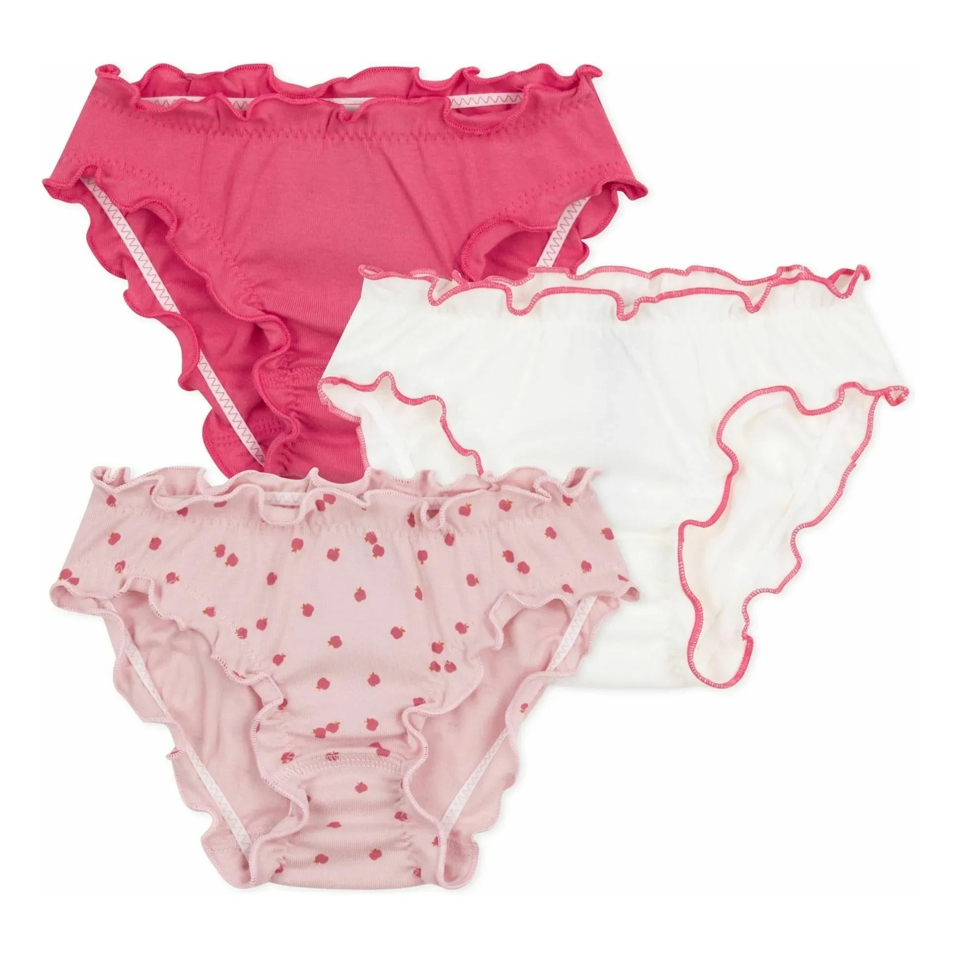 Petit Bateau - Apple Organik Pamuklu 3'lü Bloomer Külot Seti | Pembe