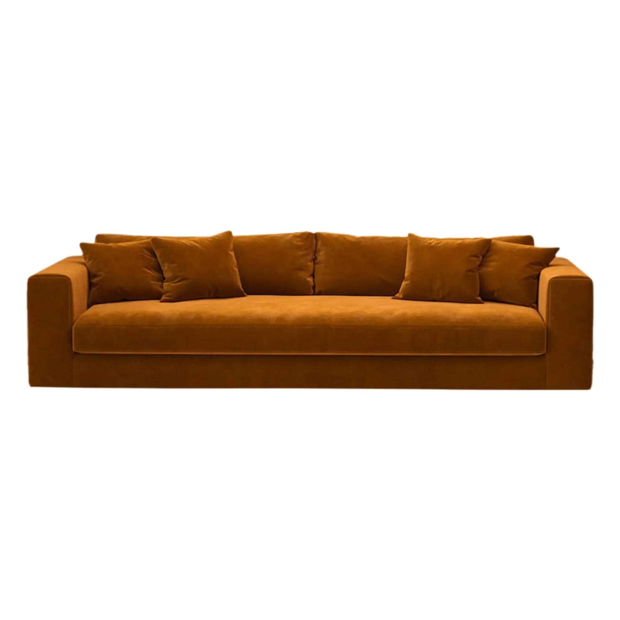 Panac Edition - Bellechasse hafif 4 kişilik kadife kanape - 260 cm | Konyak