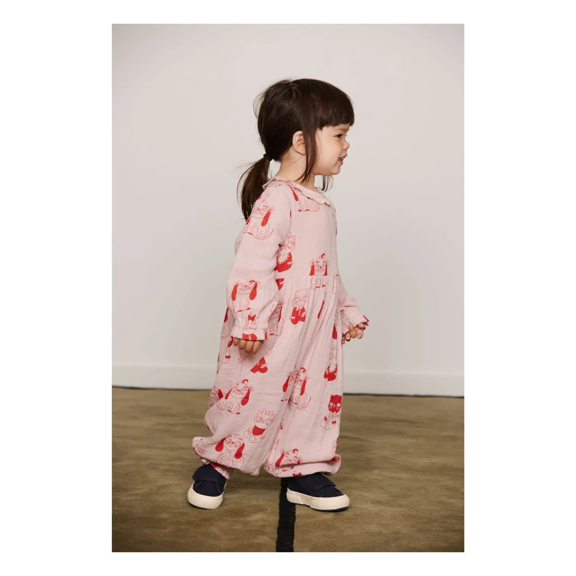 Mini Rodini - Bio-Baumwoll-Strampler mit Tiermotiv | Rosa