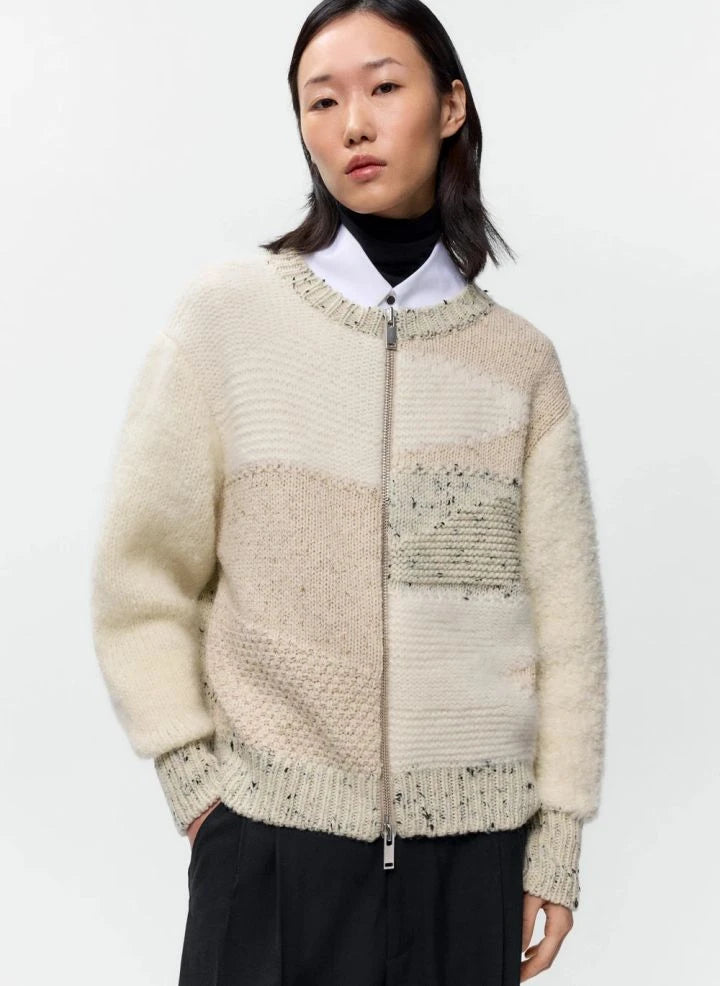 Cordera - Marled Merino Yünlü Hırka | Bej