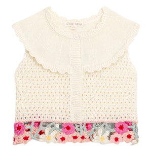 Louise Misha - Top bordado Elea | Crema