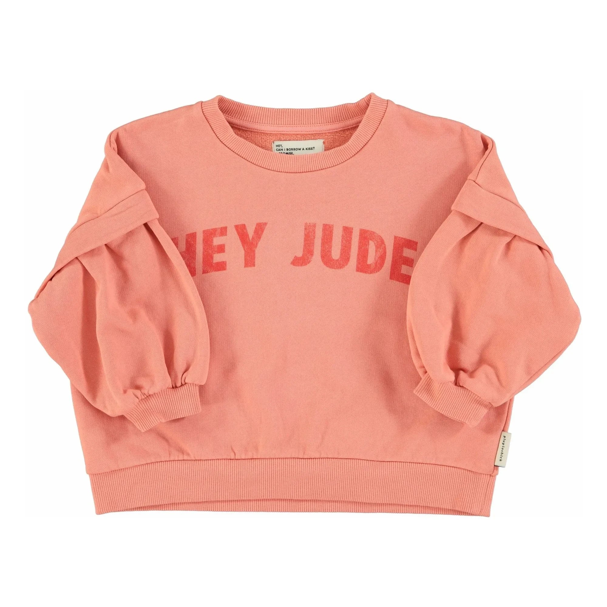 Piupiuchick - Hey Jude organik pamuklu volanlı sweatshirt | Mercan