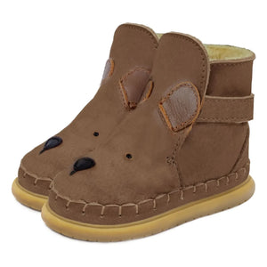 Donsje - Botas de piel con diseño de oso clásico | Marrón