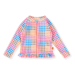 Goldie + Ace – Anti-UV kariertes T-Shirt | Rosa