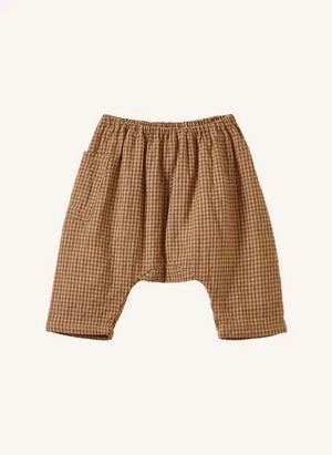 Caramel - Ficus Ekose Keten Harem Pantolon | Kiremit
