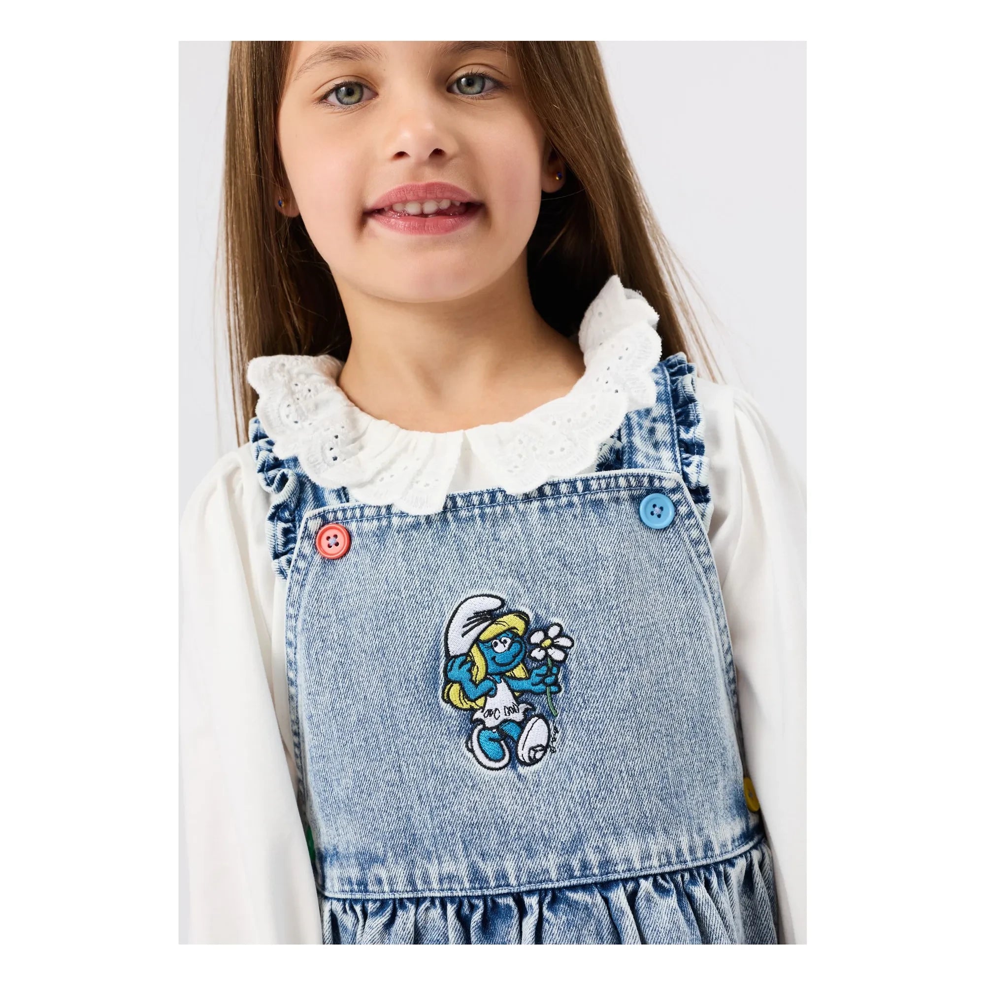 Goldie + Ace - Vestido Vaquero - Goldie + Ace x Pitufos | Azul