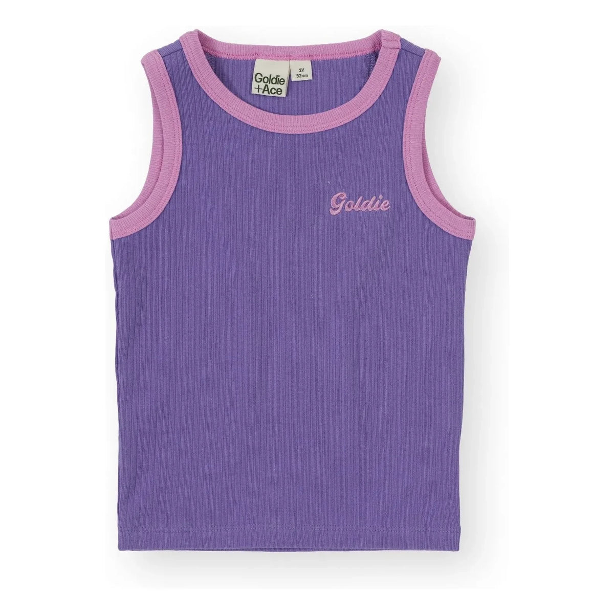 Goldie + Ace - Camiseta de tirantes acanalada en contraste | Morado
