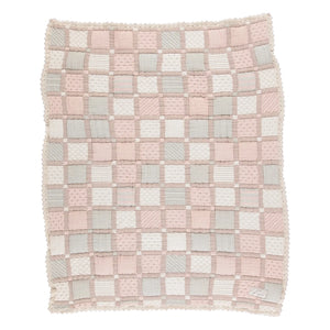 Bebe Organic - Manta de patchwork de algodón orgánico | Rosa Pudra