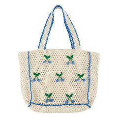 Emile et Ida - Häkel-Tote-Bag mit Kirschen | Creme
