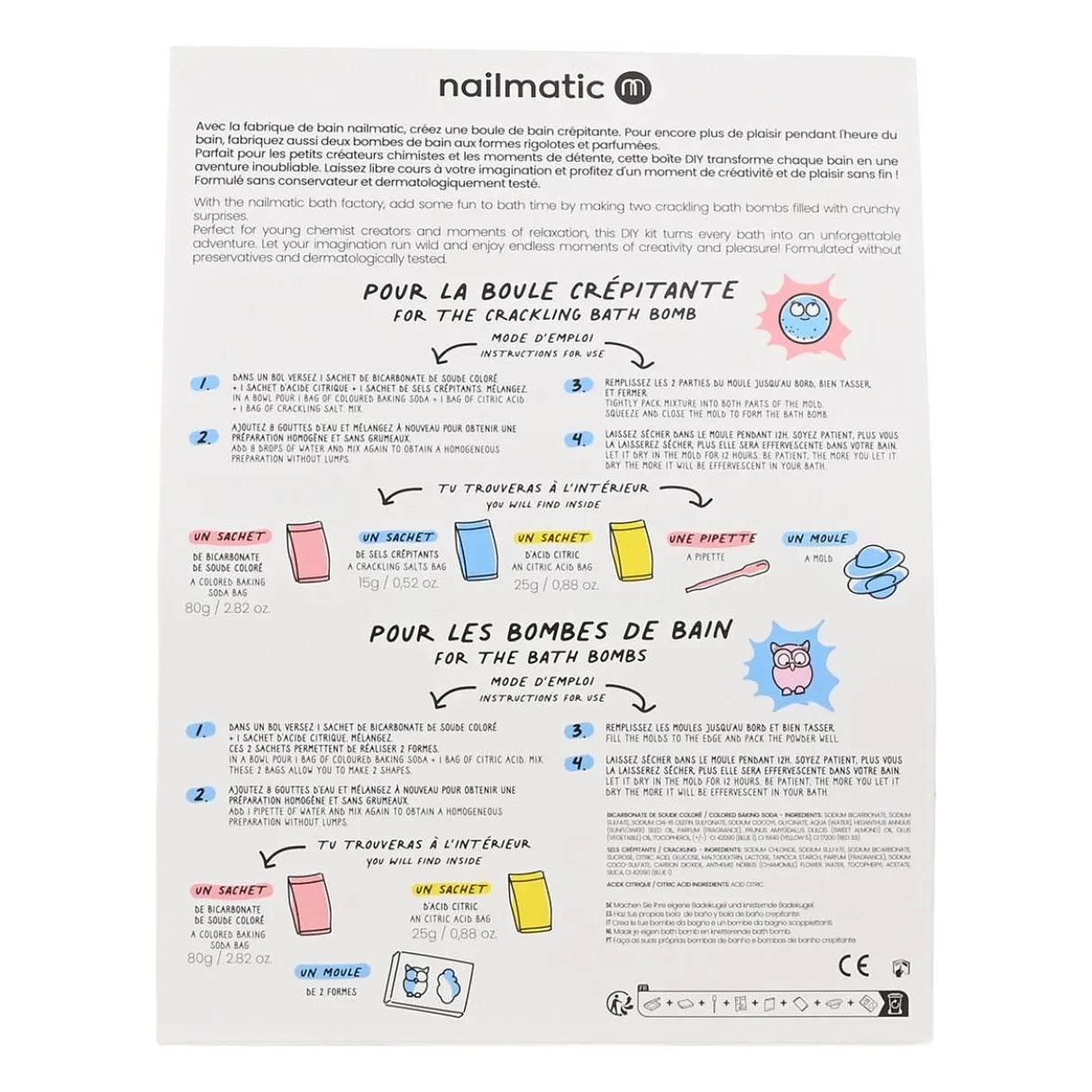 Nailmatic Kids - La Fabrique bath bomb set - 3 bombs | Pink