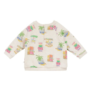 Arsène et Les Pipelettes - Organik pamuklu bebek palm sweatshirt | Heather beige