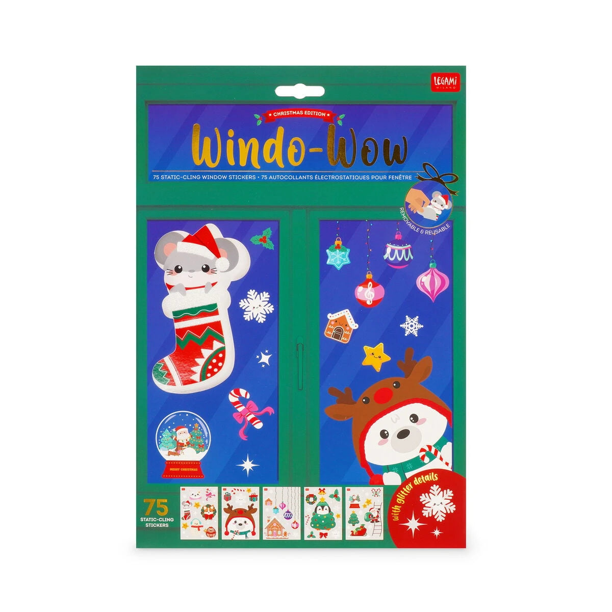 Legami - Seti 75 Static Cling Window Stickers - Windo-Wow