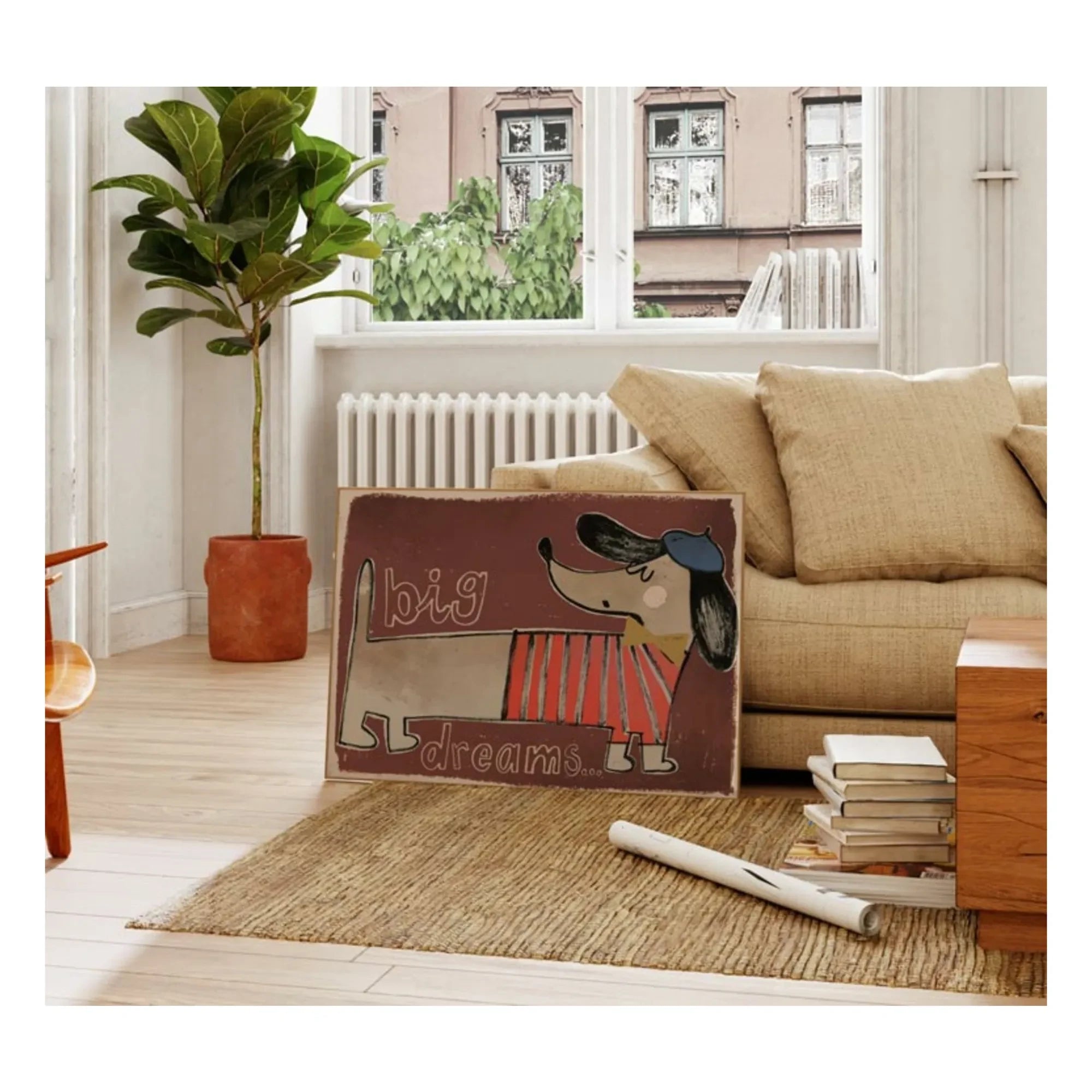 Studio Loco - Büyük Dachshund posteri | Kahverengi