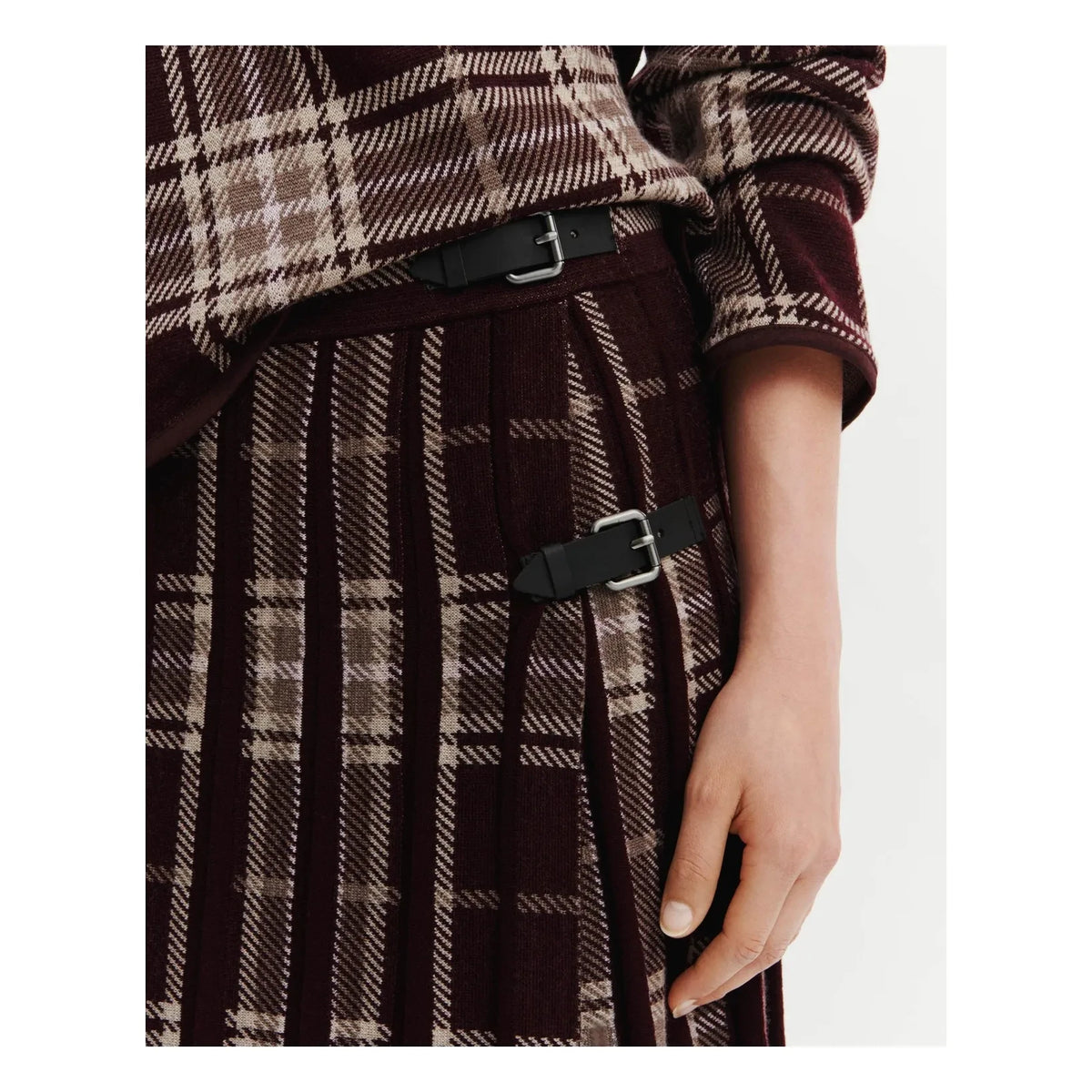 Bompard - تنورة كيلت صوفية بطيات بنقشة كاروهات | Garnet