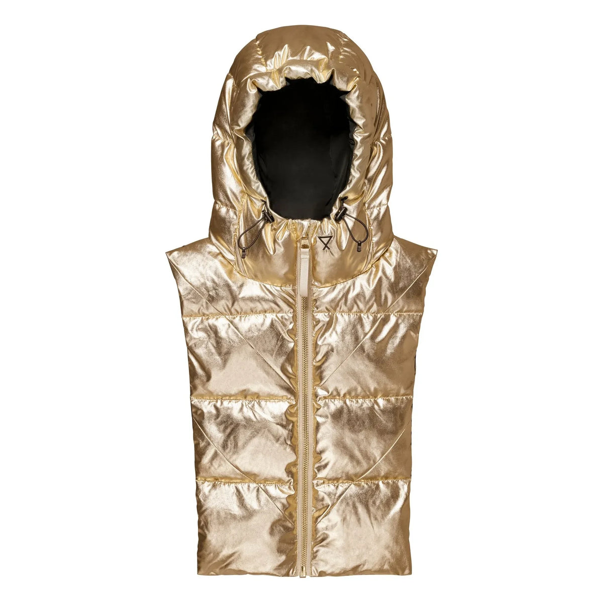 Fudoon - Metallic Wende-Steppjacke mit Kapuze | Gold