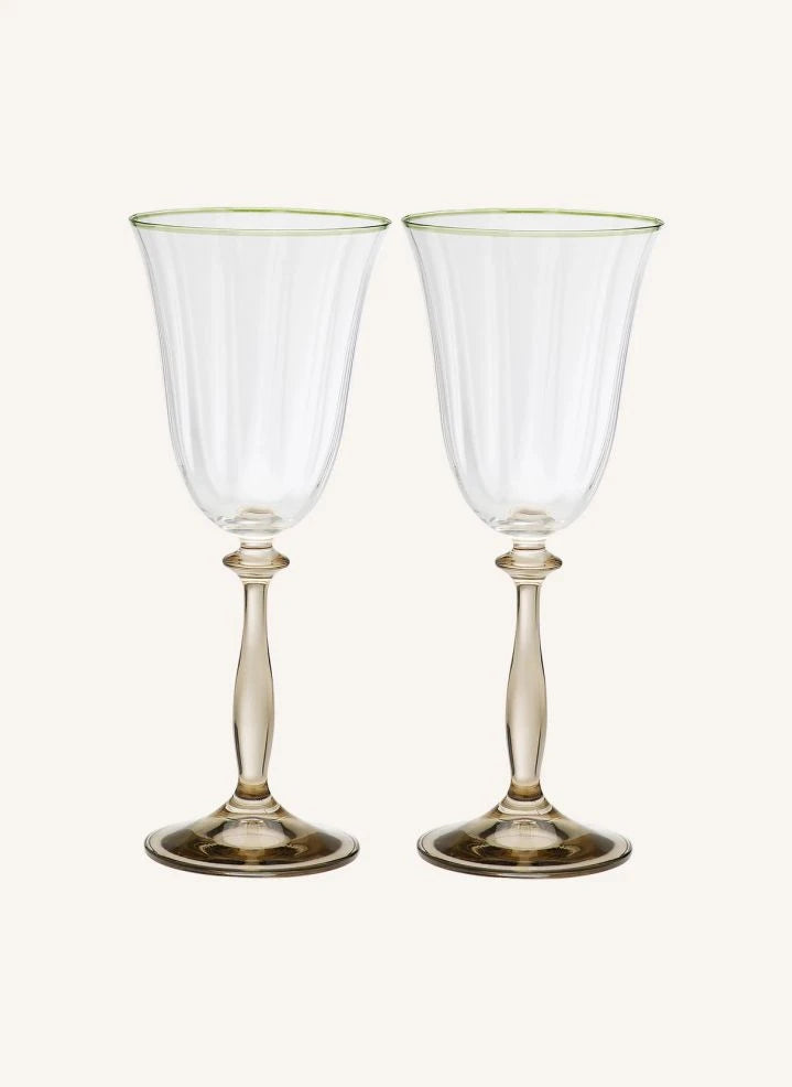 Anna + Nina - Lily Optik Weingläser - 2er-Set | Gold