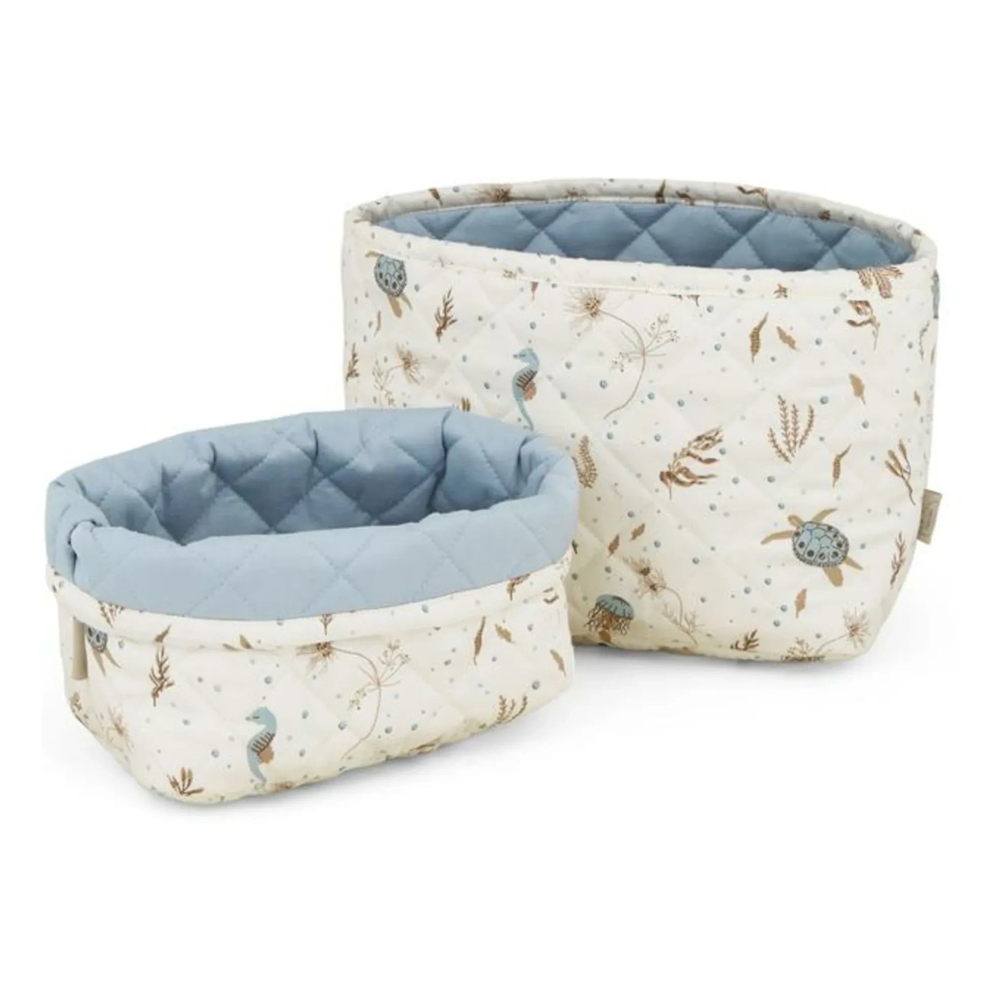 Cam Cam - Sea Garden saklama sepetleri - 2'li Set | Mavi
