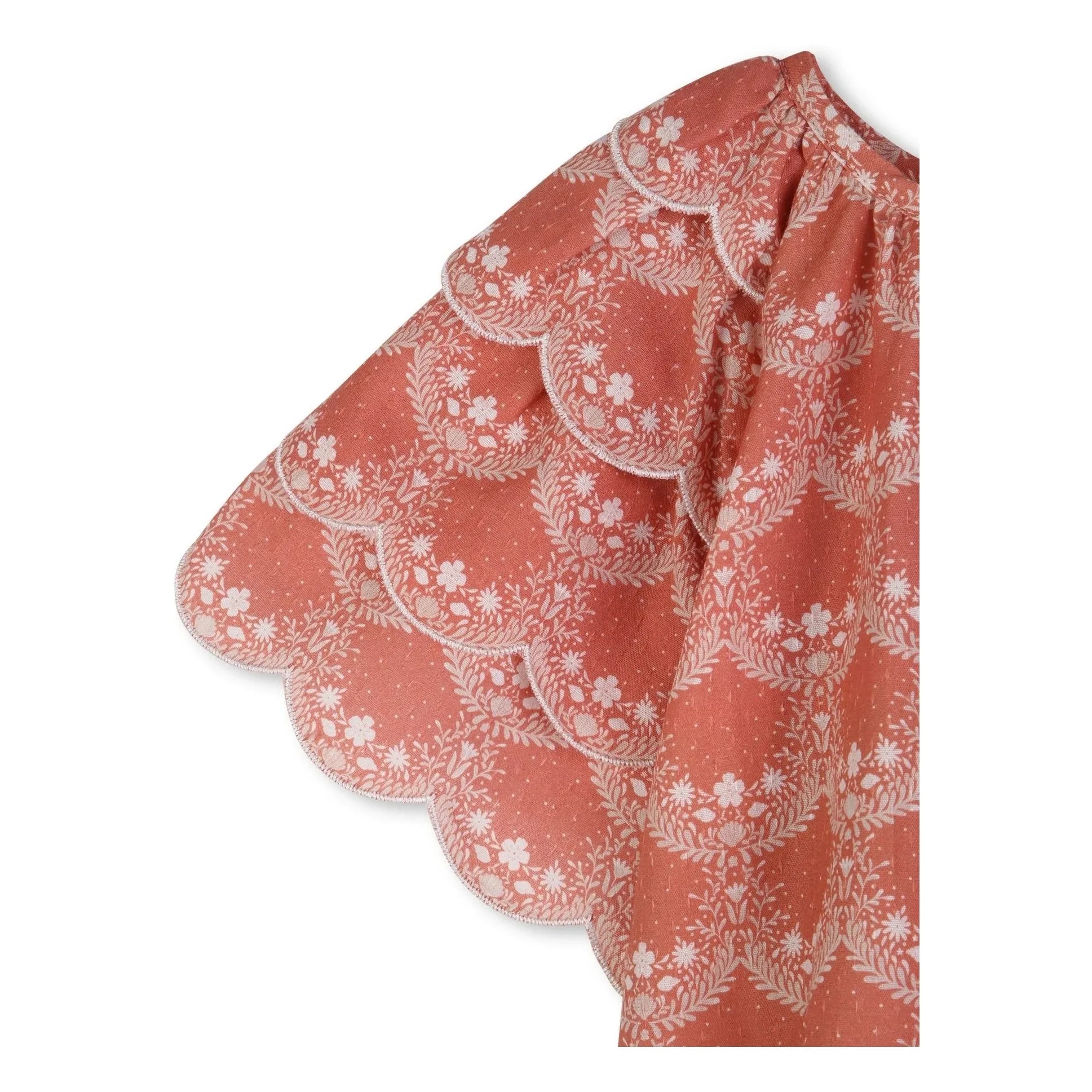Chloé – Gerüschte Bluse aus Bio-Baumwolle | Pfirsich