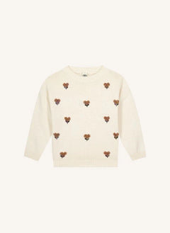 Bonton - Pullover mit liebevollen Herzchen | Ecru