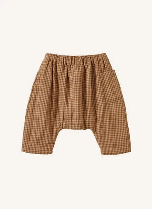 Caramel - Ficus Ekose Keten Harem Pantolon | Kiremit