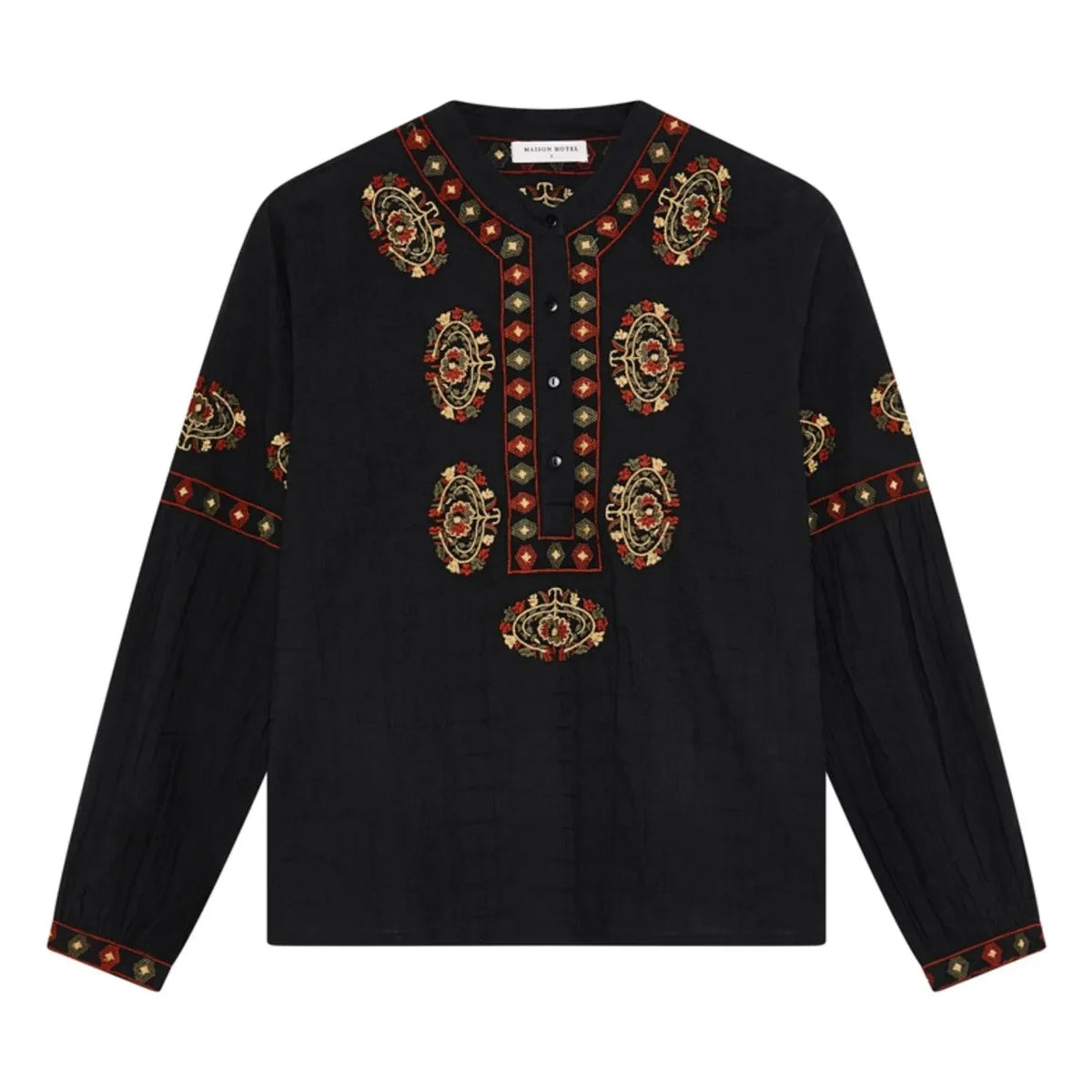 Maison Hotel - Bruna Coton Flammé Bluz | Siyah