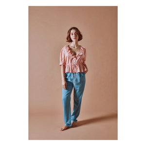 Emile et Ida - Embroidered Cotton Ruffled Blouse | Pink