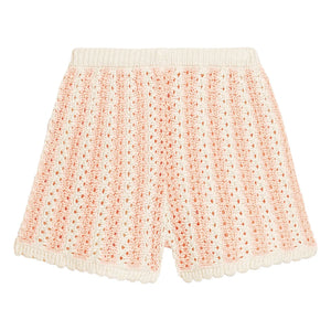 Louise Misha - Mekylane Gestreifte Shorts mit Ajourmuster | Rosa