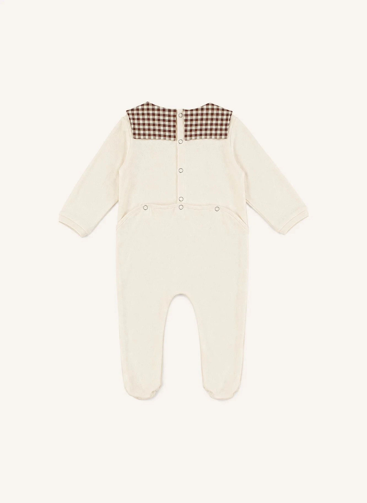 Risu Risu - Kariertes Matrosen-Pyjama aus Bio-Baumwolle | Ecru
