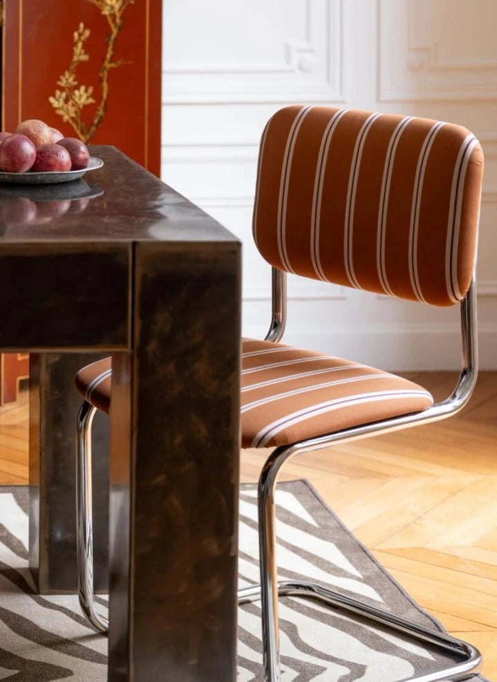 The Socialite Family - Silla Classica con Tela a Rayas | Camel