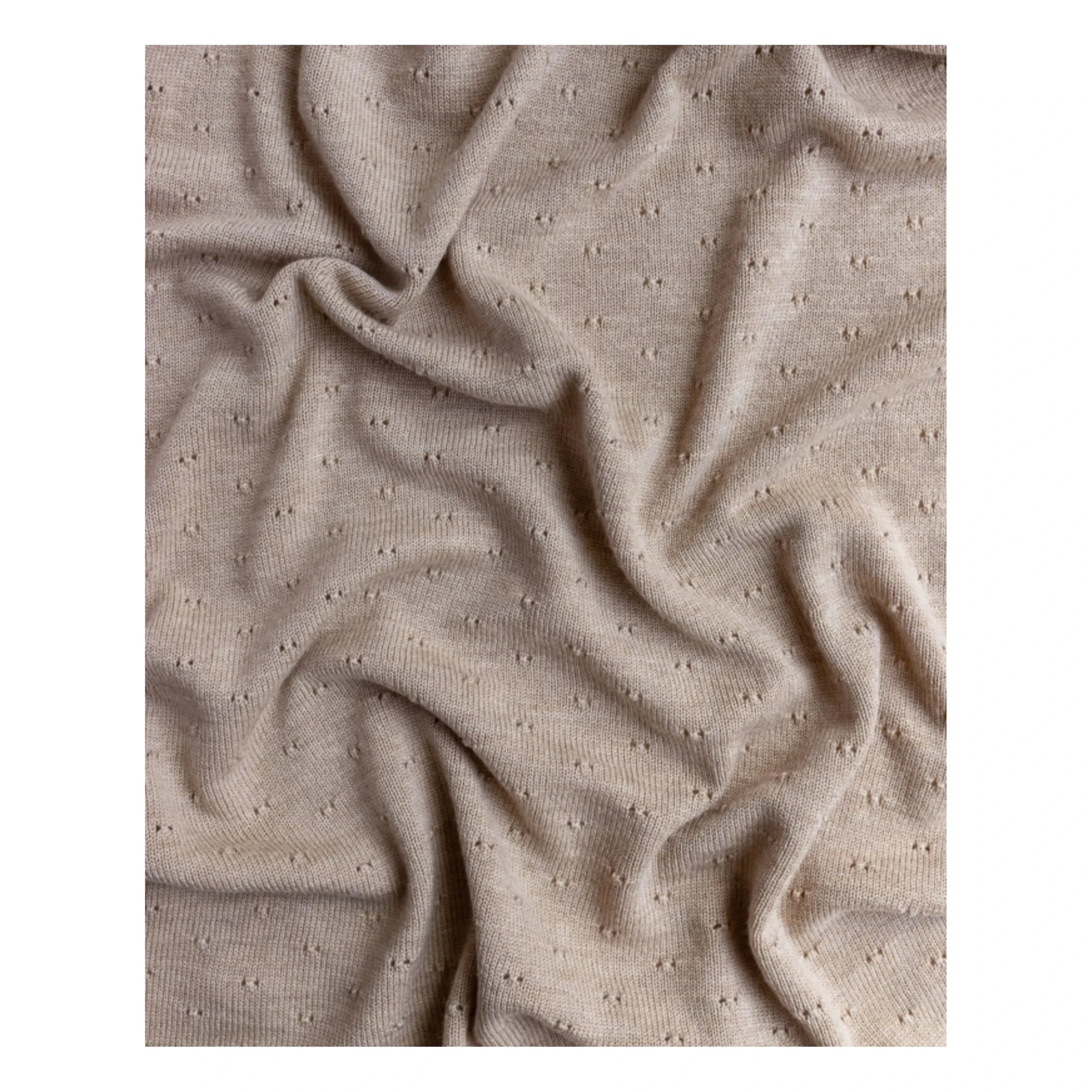 Manta Hvid - Bibi Pointelle de Lana Merino | Beige