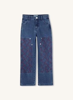 Kenzo - Jeans mit Puzzle-Stickerei | Blau