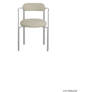 Gabrielle Paris - Hortense chair in linen and chrome-plated steel | Grey