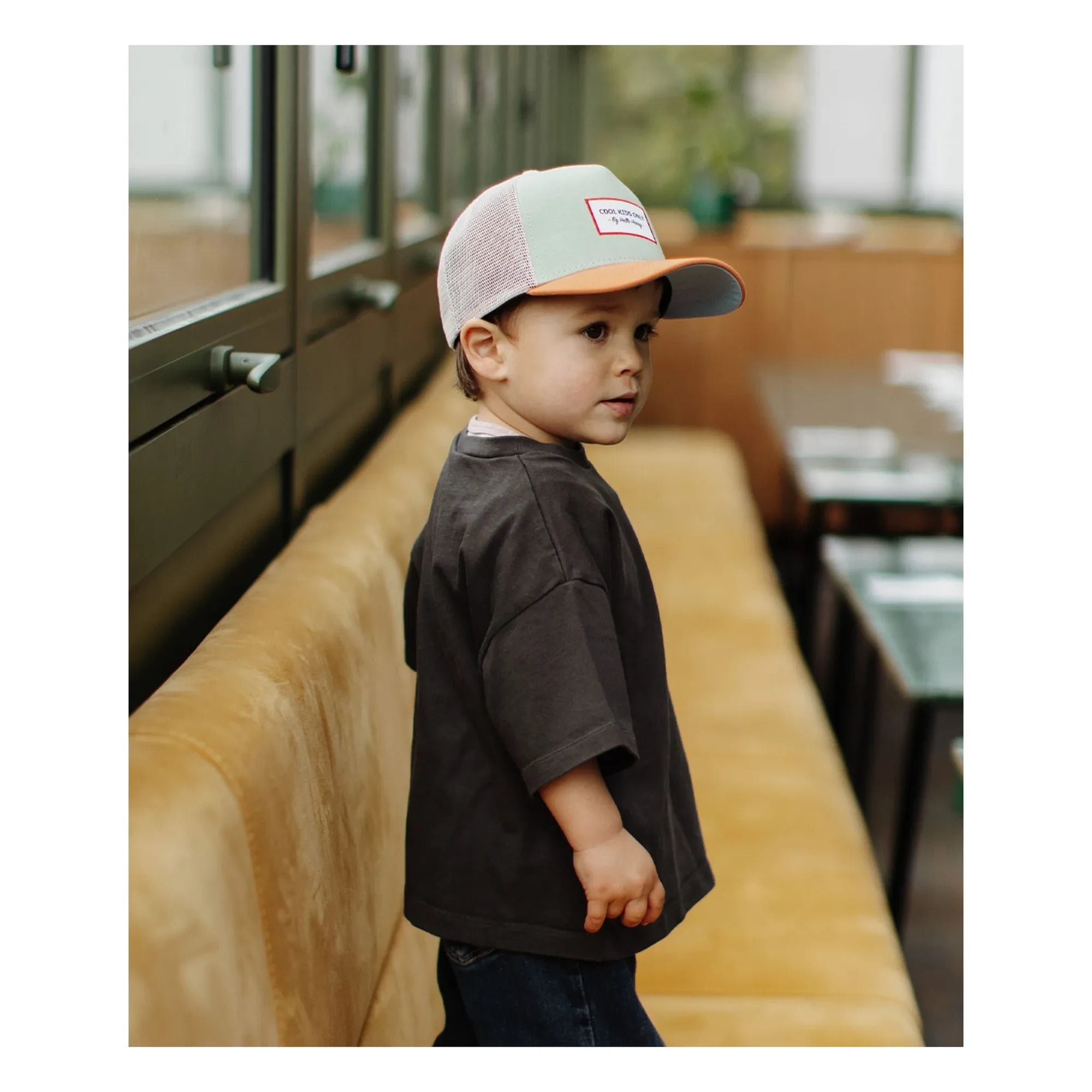 Hello Hossy - Trucker Mini Organic Cotton Curved Brim Cap | Light Green