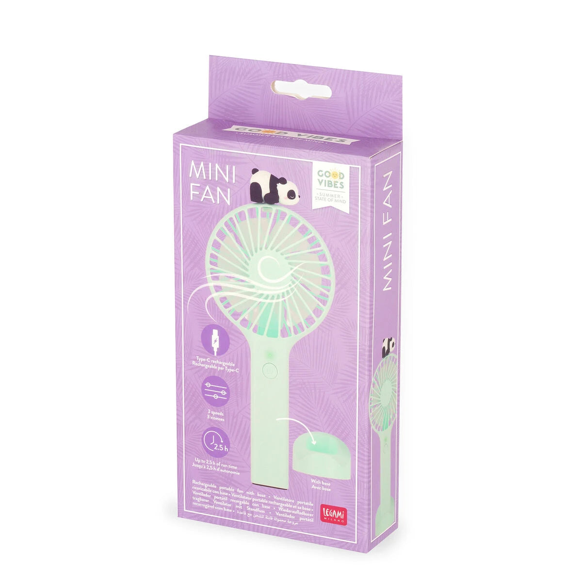 Legami - Ventilatore portatile ricaricabile e Base - Mini ventilatore