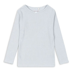 Konges Sløjd - Minnie Pointelle Bio-Baumwoll-T-Shirt | Hellblau