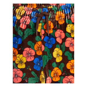 Mini Rodini - Blumenmuster-Hose aus Bio-Baumwolle | Schwarz