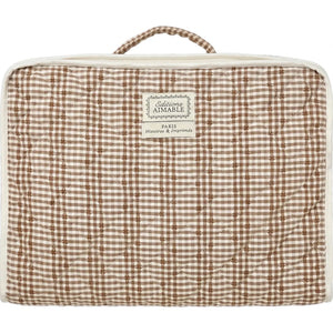 Editions Aimable - Vadim fabric suitcase | Noisette Vichy Cotton