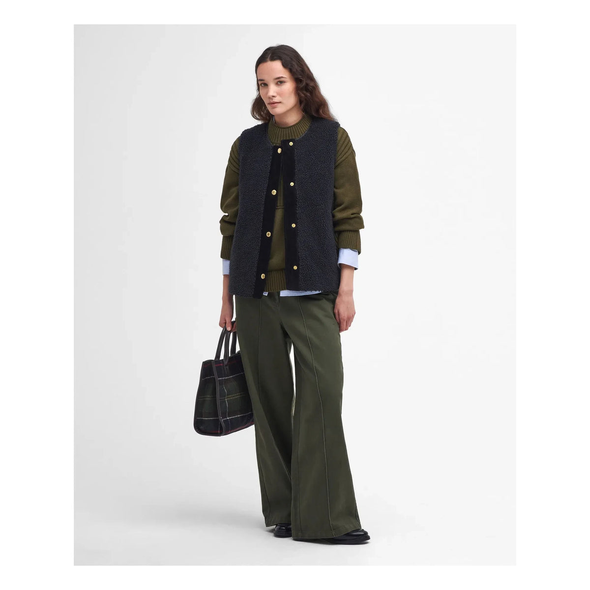 Barbour - Chaleco sin mangas Dulsie Shearling | Negro