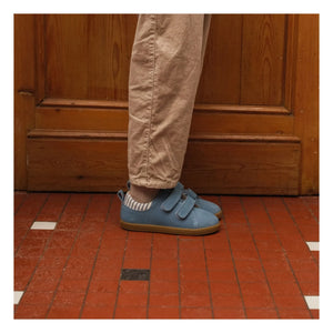Lazare - Mahaut Çizgili Süet Çizik Sneaker | Denim mavisi