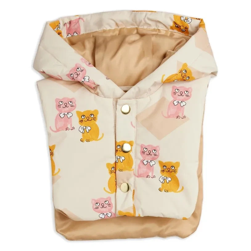 Mini Rodini - Kittens Abrigo acolchado con relleno de fibra reciclada | Ecru