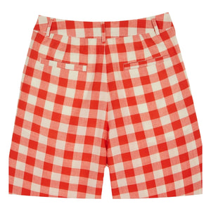 Emile et Ida - Organic Cotton Checkered Pants | Red