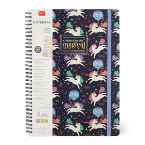 Legami - A4 Lined Notebook with Illustrated Hard Cover - Unicorn - Spiral-Bound