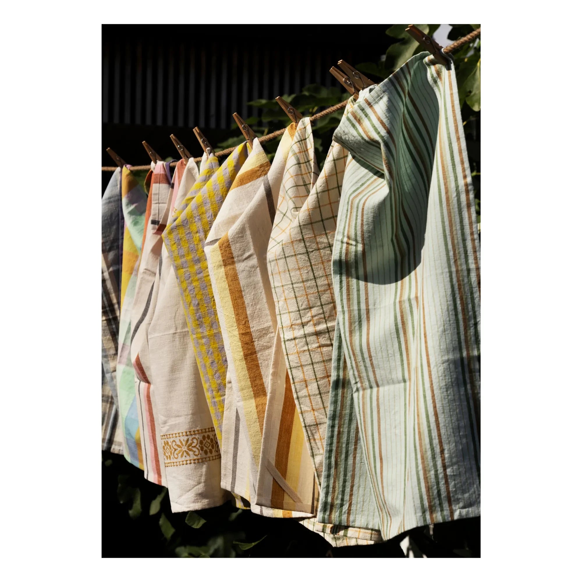Madam Stoltz - Checked kitchen towel | Yellow