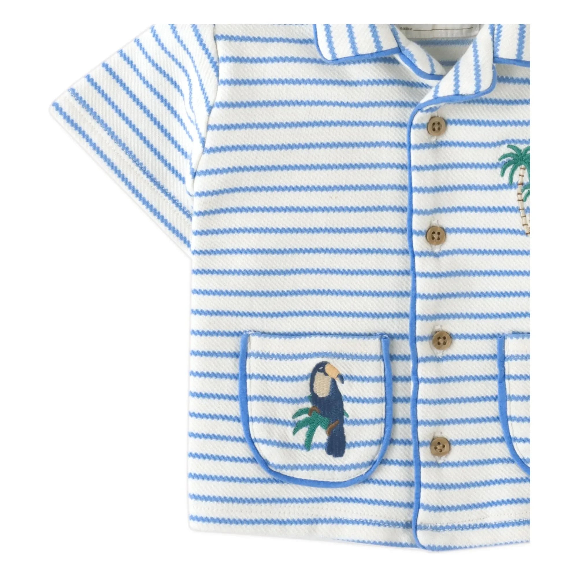 Gingersnaps - Ben Striped Textured Shirt | White
