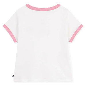 Petit Bateau - Coeur Point Cocotte تيشيرت | أبيض